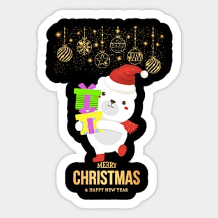 Merry Christmas and happy New Year Sticker